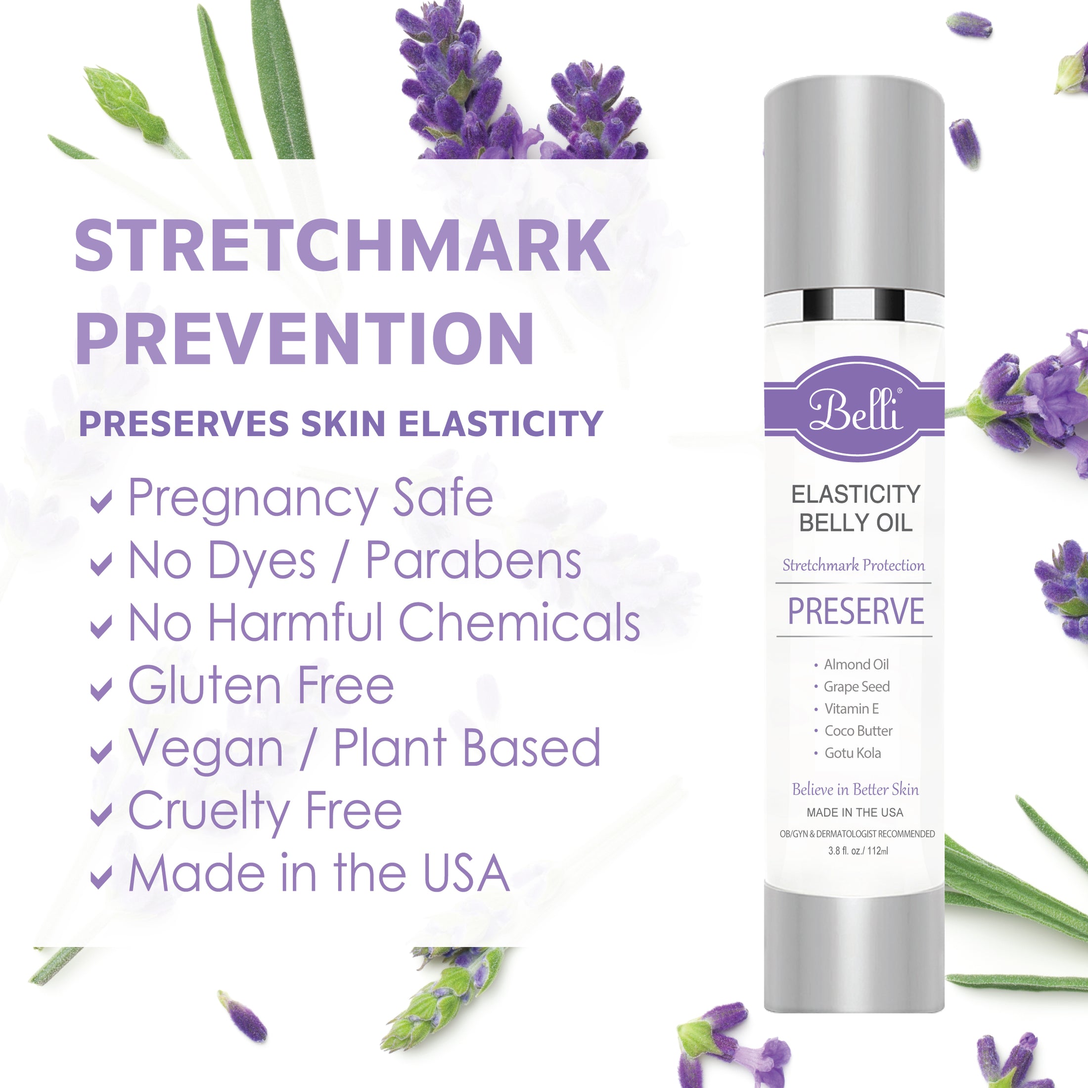 Elasticity Belly Oil for Pregnancy Best Belly Stretch Mark Cream by